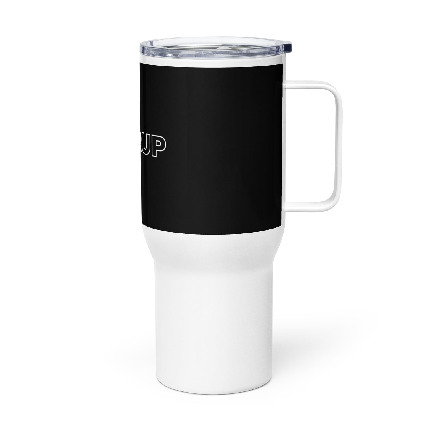 Travel mug with a handle