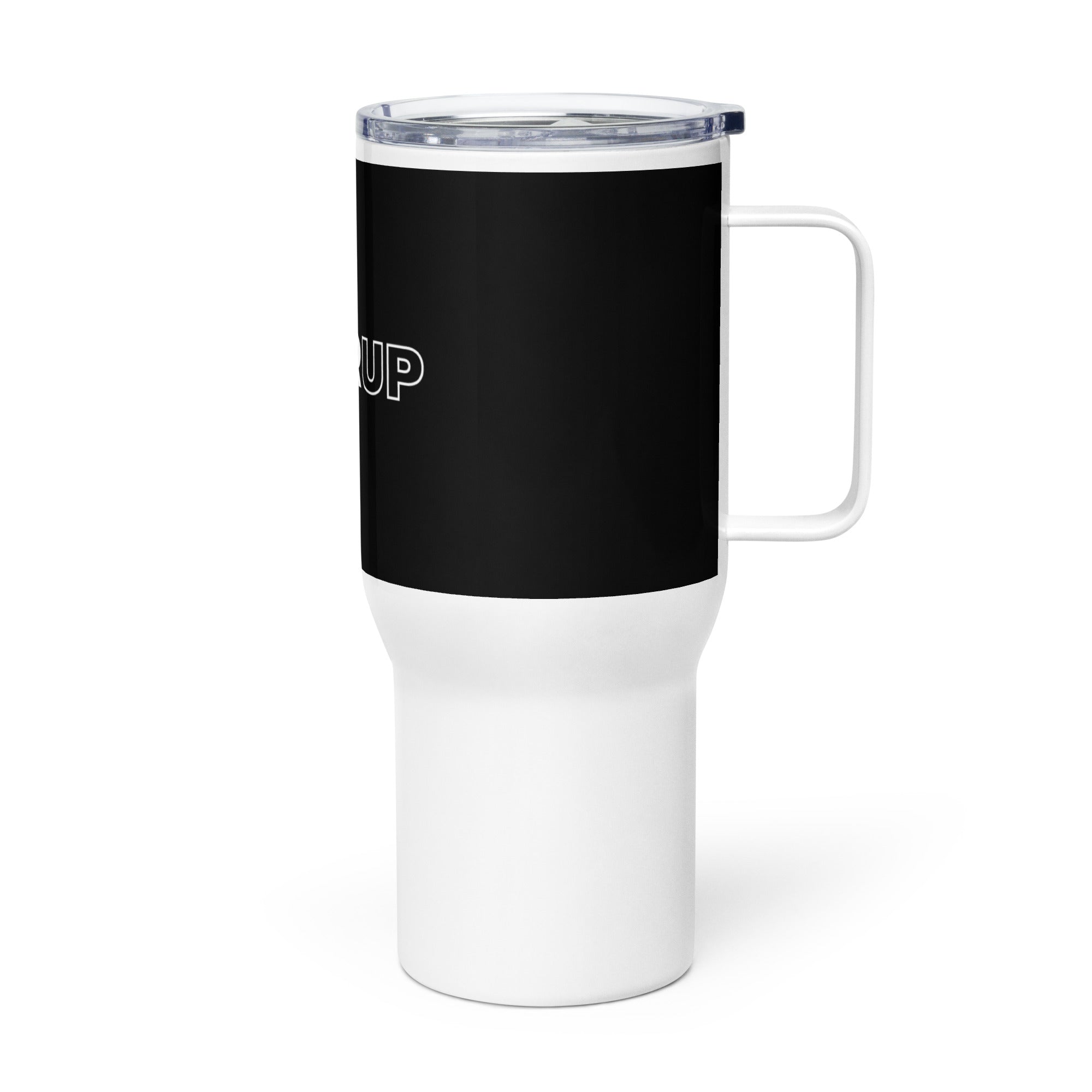 Travel mug with a handle