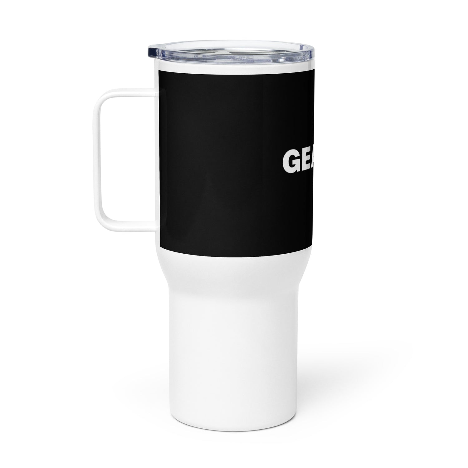 Travel mug with a handle