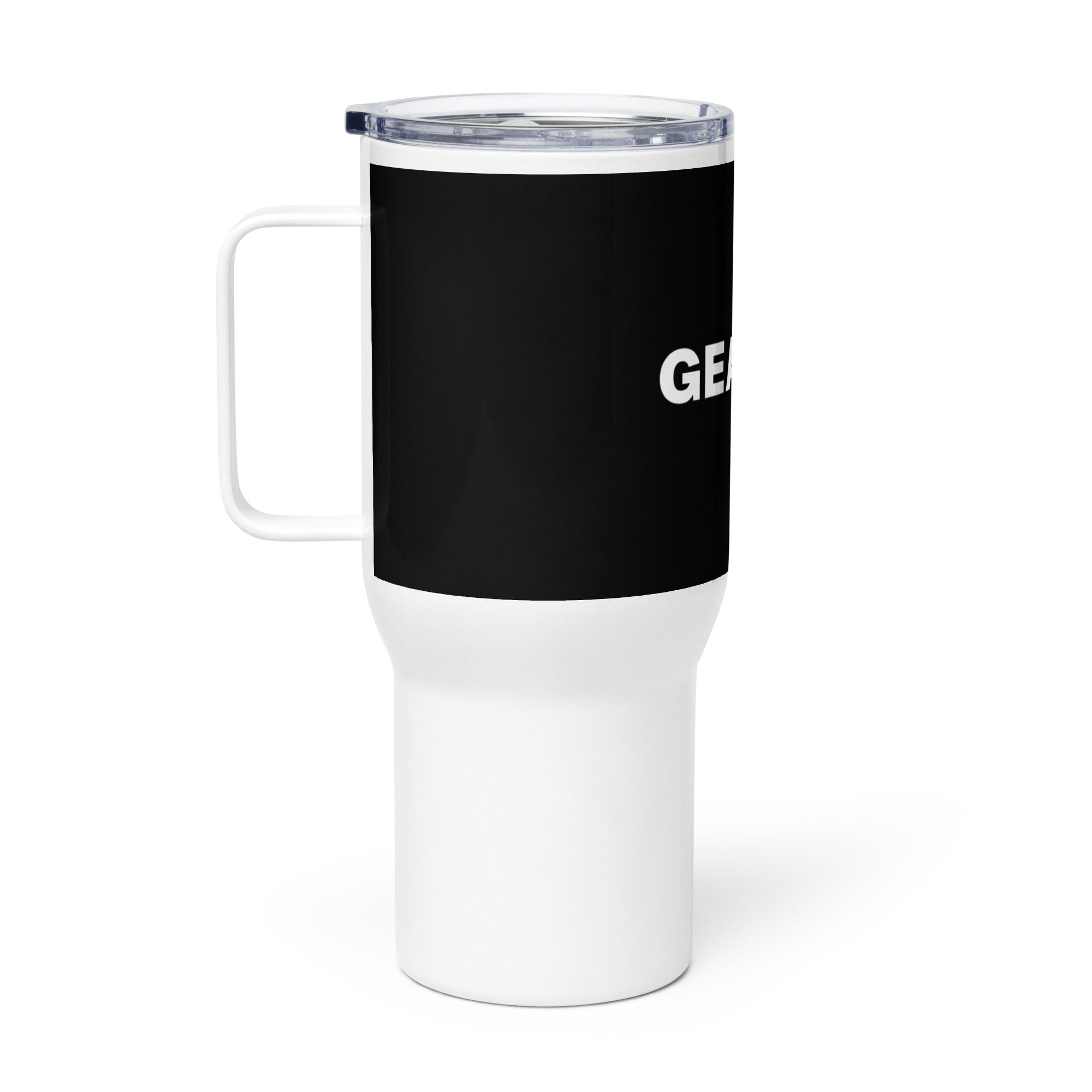 Travel mug with a handle