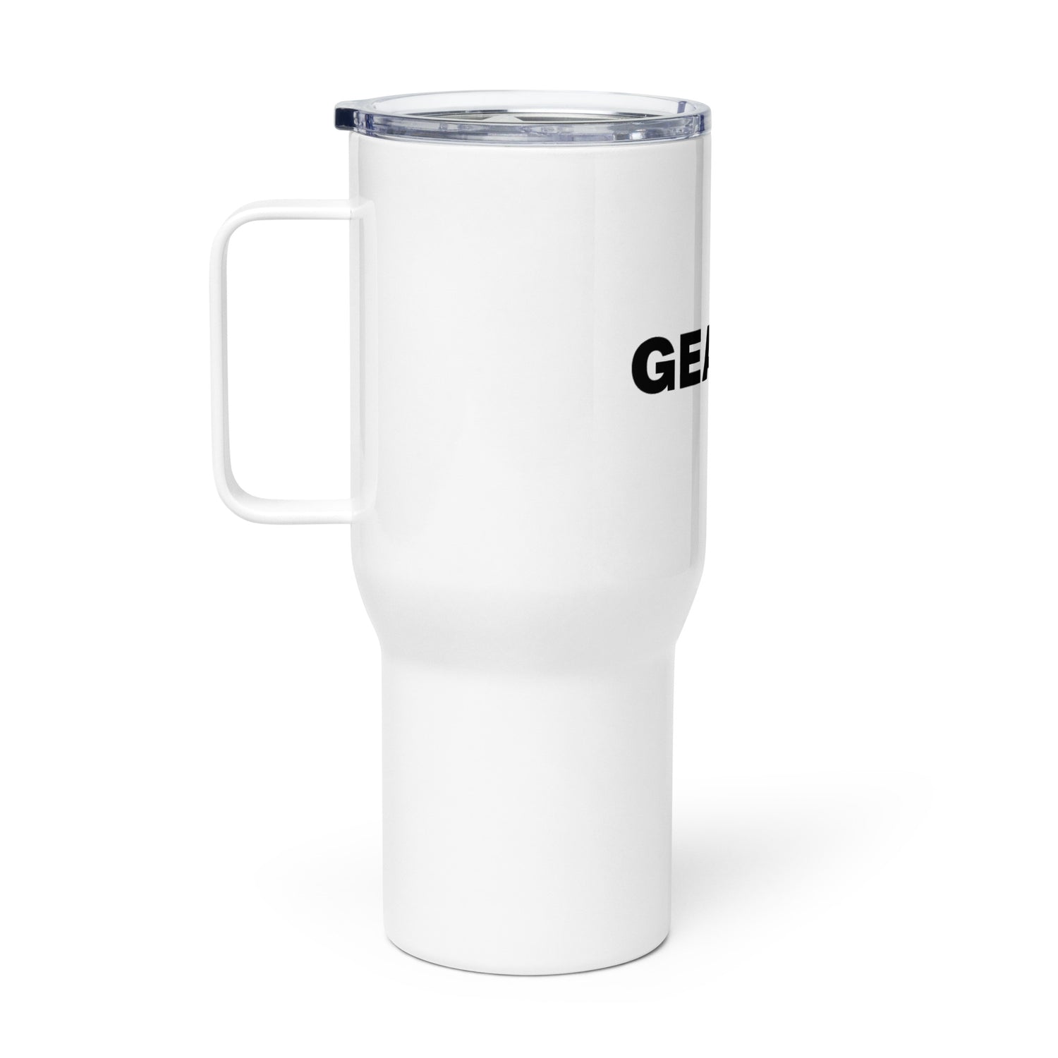 Travel mug with a handle