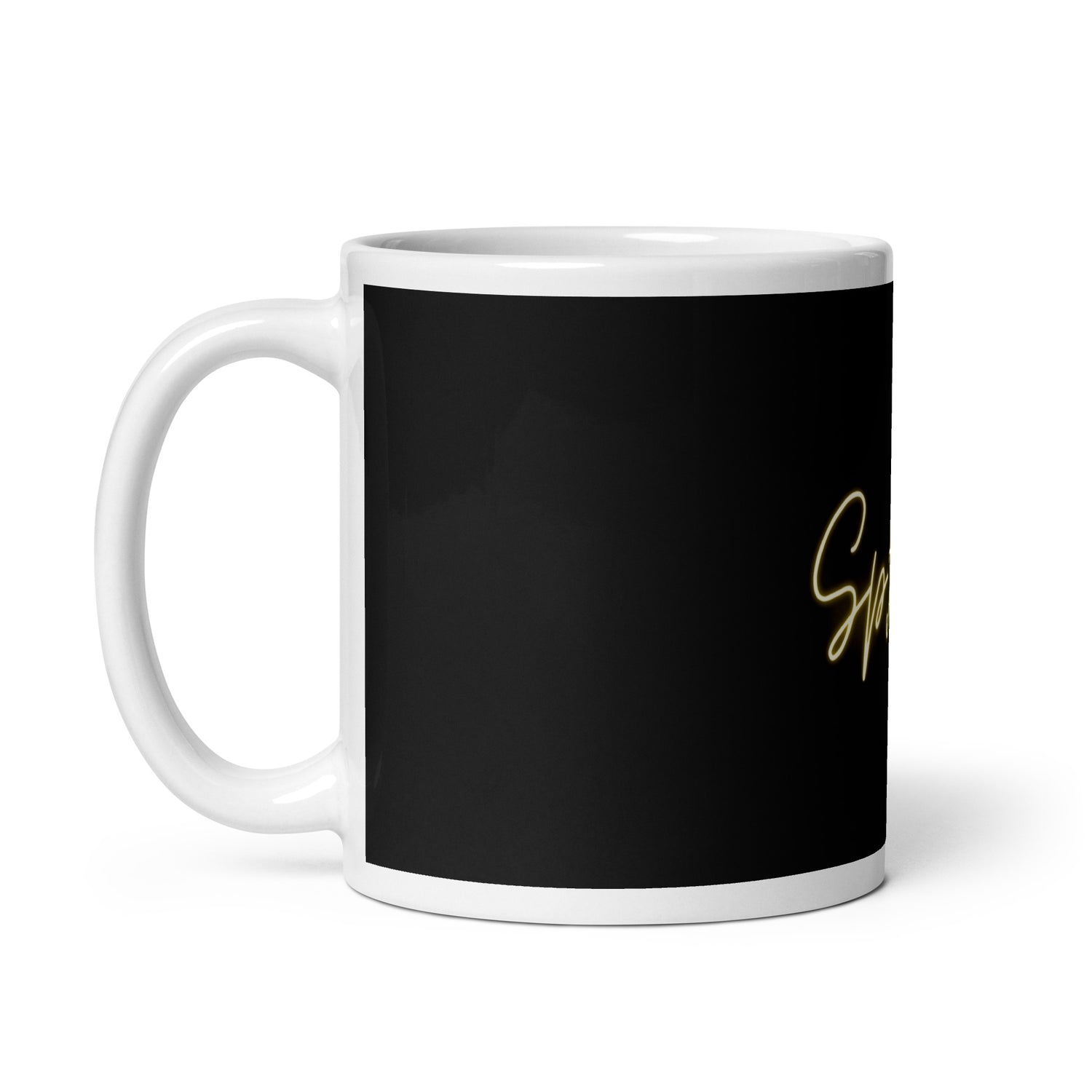 White glossy mug