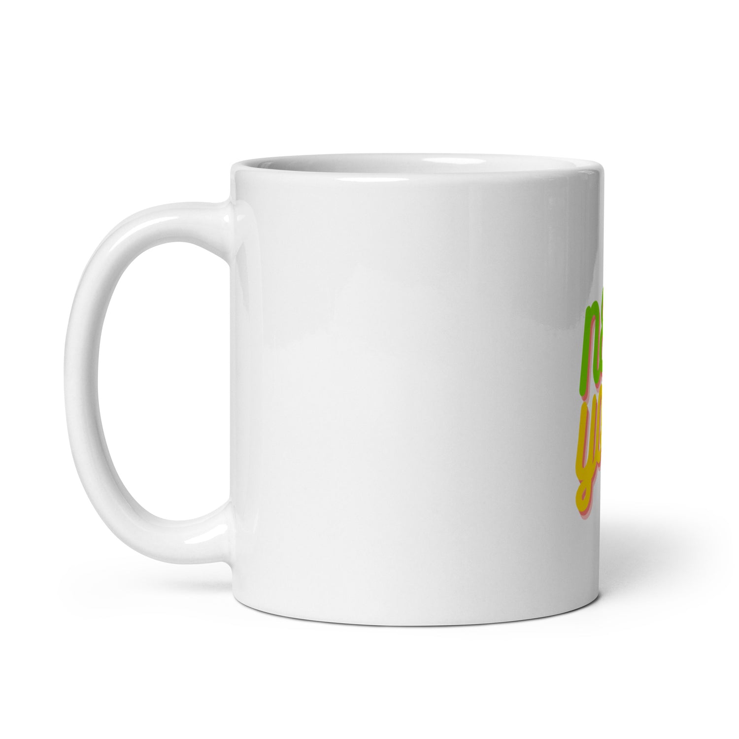 White glossy mug