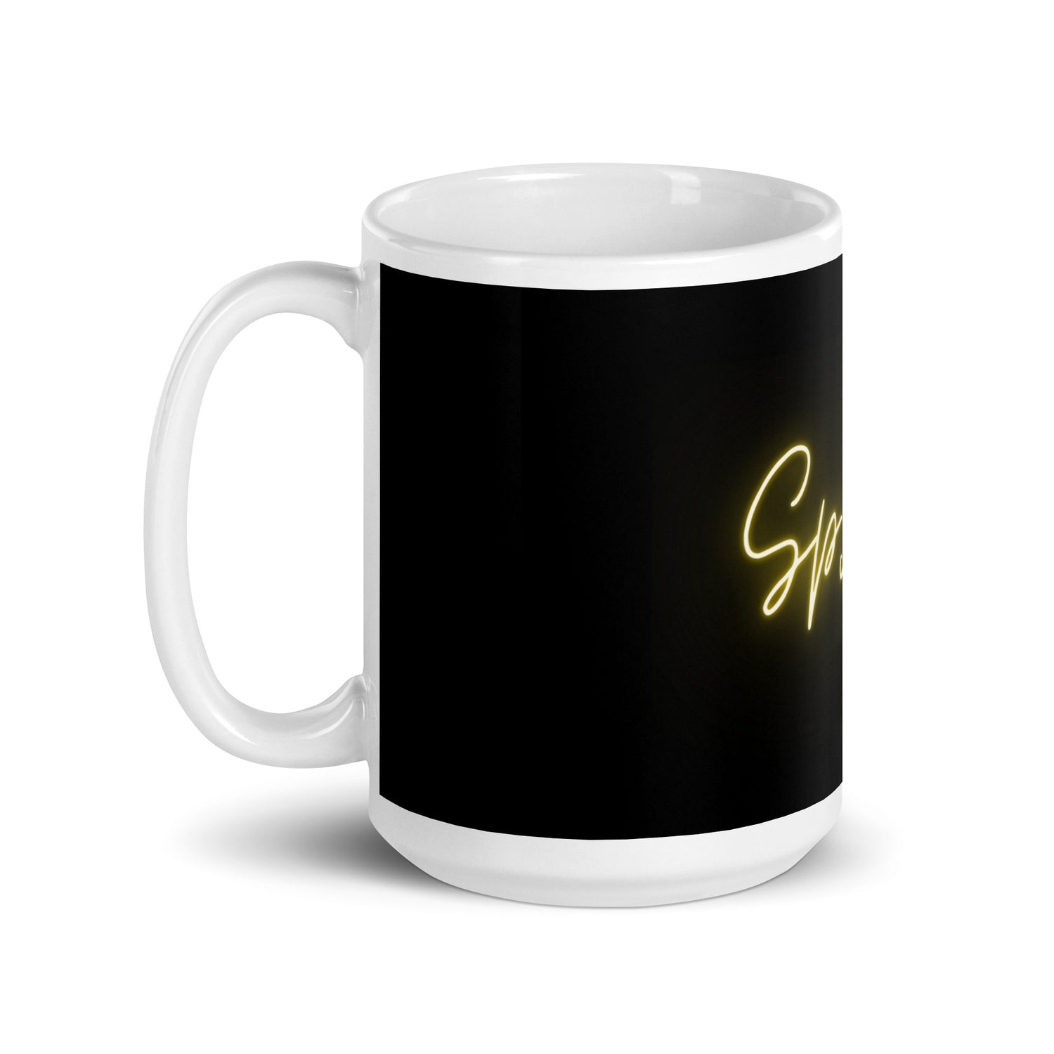 White glossy mug