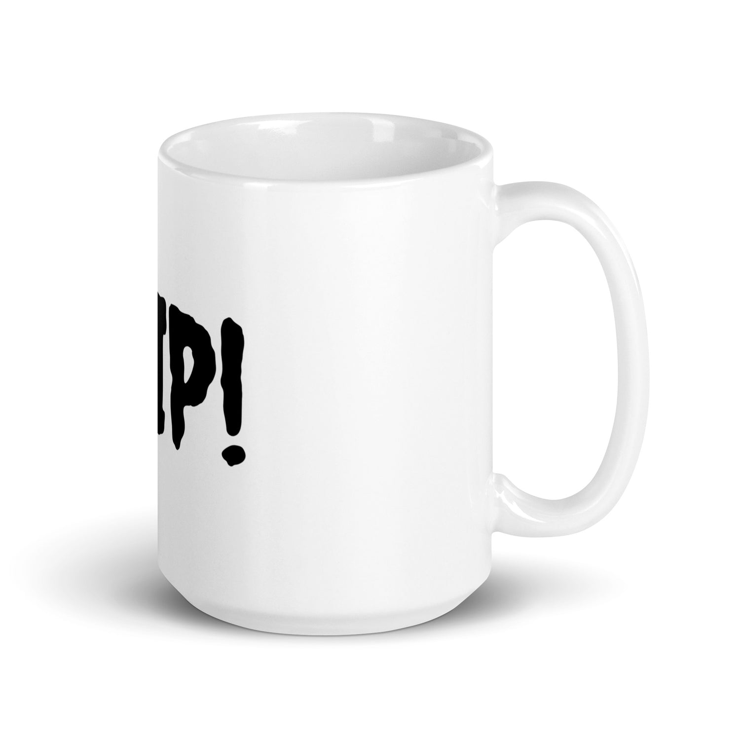 White glossy mug