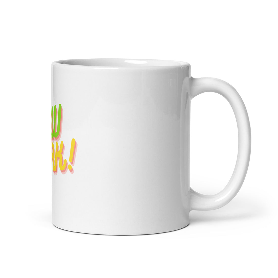 White glossy mug